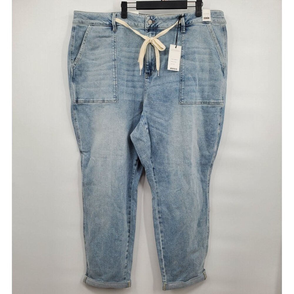 Judy Blue High Waist Jogger Jeans Denim Pants Women Size Plus 24W NWT Light Wash